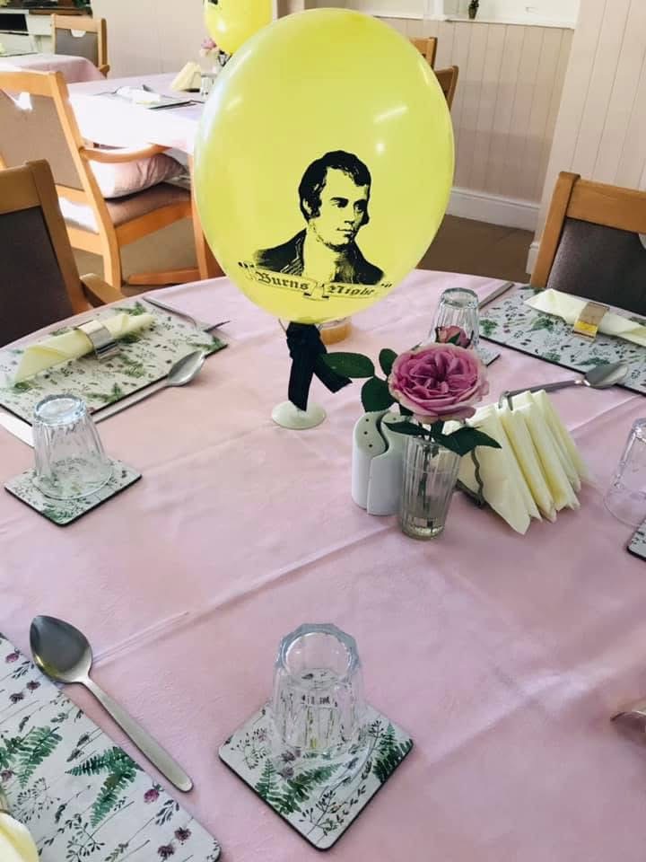 Burns night table setting