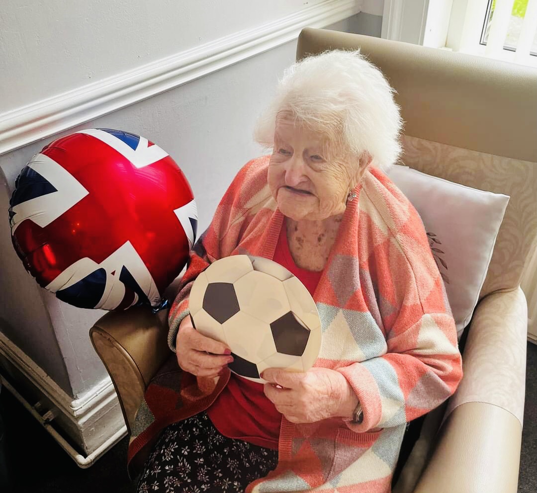 104 year old resident supporting England
